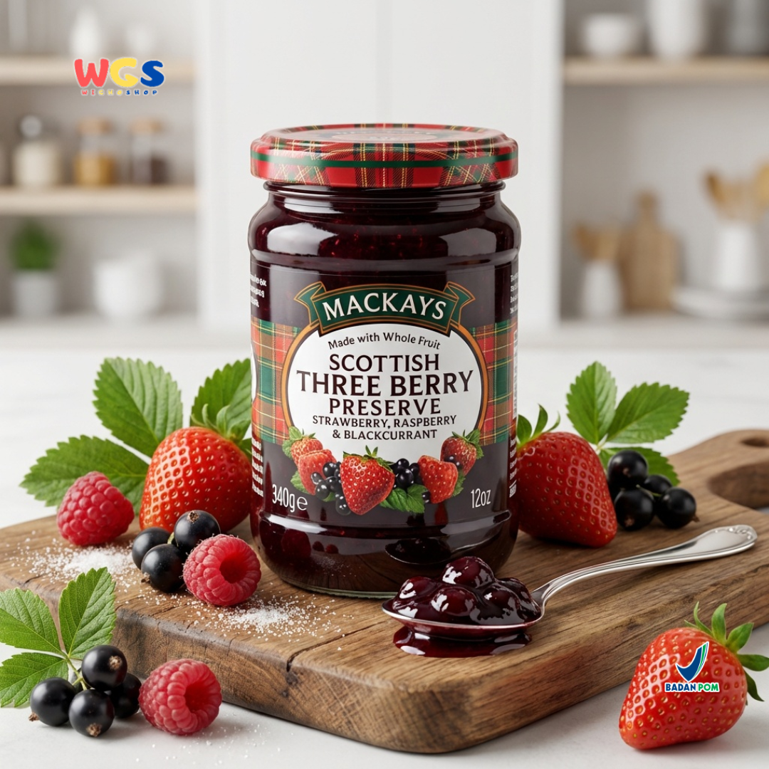 Mackays Scottish Three Berry Preserve 340g - Selai Buah Impor Skotlandia untuk Roti & Dessert