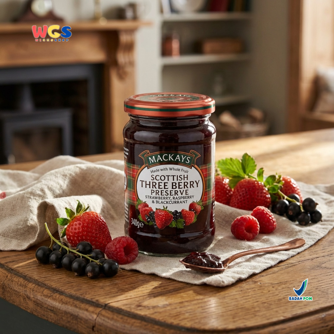 Mackays Scottish Three Berry Preserve 340g - Selai Buah Impor Skotlandia untuk Roti & Dessert