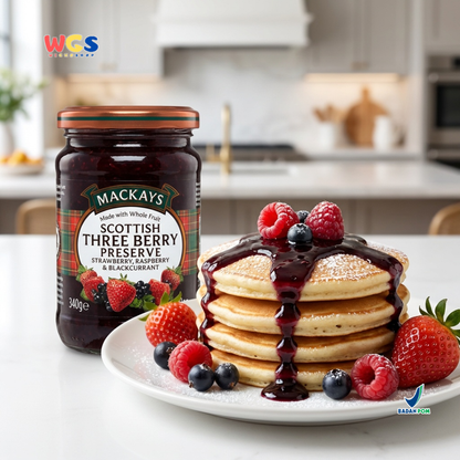 Mackays Scottish Three Berry Preserve 340g - Selai Buah Impor Skotlandia untuk Roti & Dessert