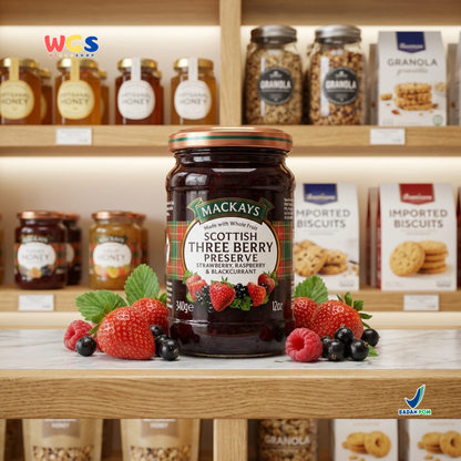 Mackays Scottish Three Berry Preserve 340g - Selai Buah Impor Skotlandia untuk Roti & Dessert
