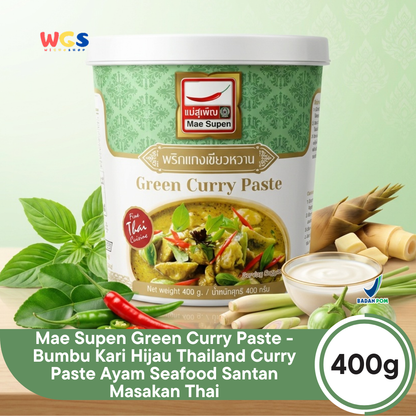 Mae Supen Green Curry Paste 400g – Authentic Thai Green Curry Paste for Delicious Dishes