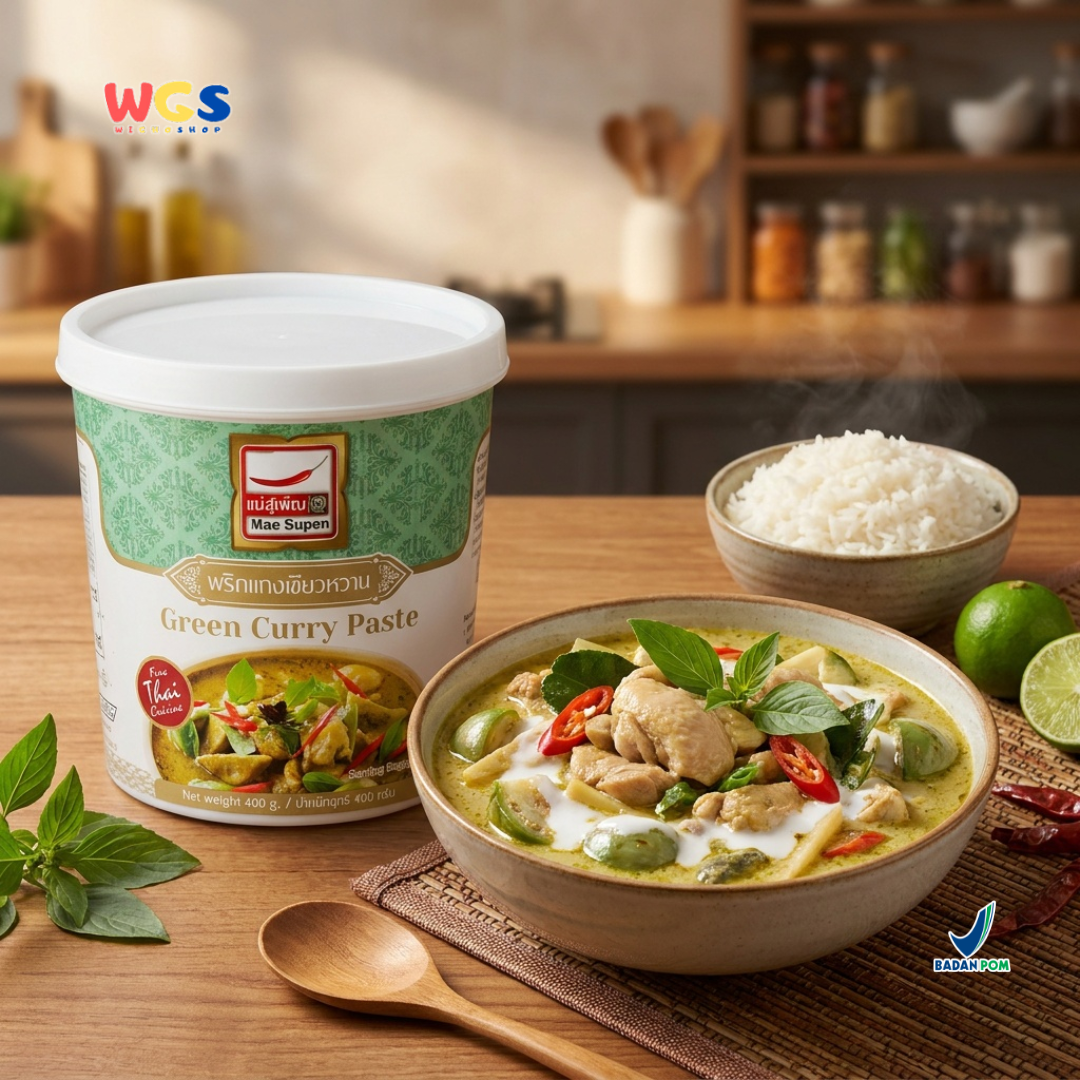 Mae Supen Green Curry Paste 400g – Authentic Thai Green Curry Paste for Delicious Dishes