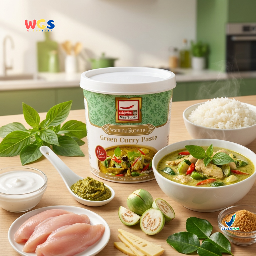 Mae Supen Green Curry Paste 400g – Authentic Thai Green Curry Paste for Delicious Dishes