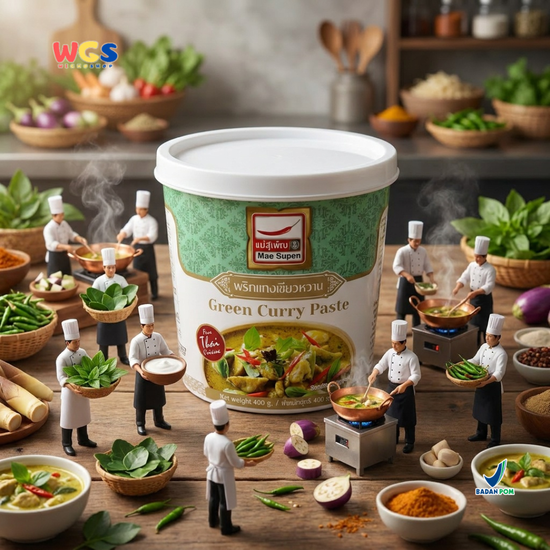 Mae Supen Green Curry Paste 400g – Authentic Thai Green Curry Paste for Delicious Dishes