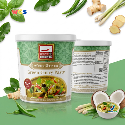 Mae Supen Green Curry Paste 400g – Authentic Thai Green Curry Paste for Delicious Dishes