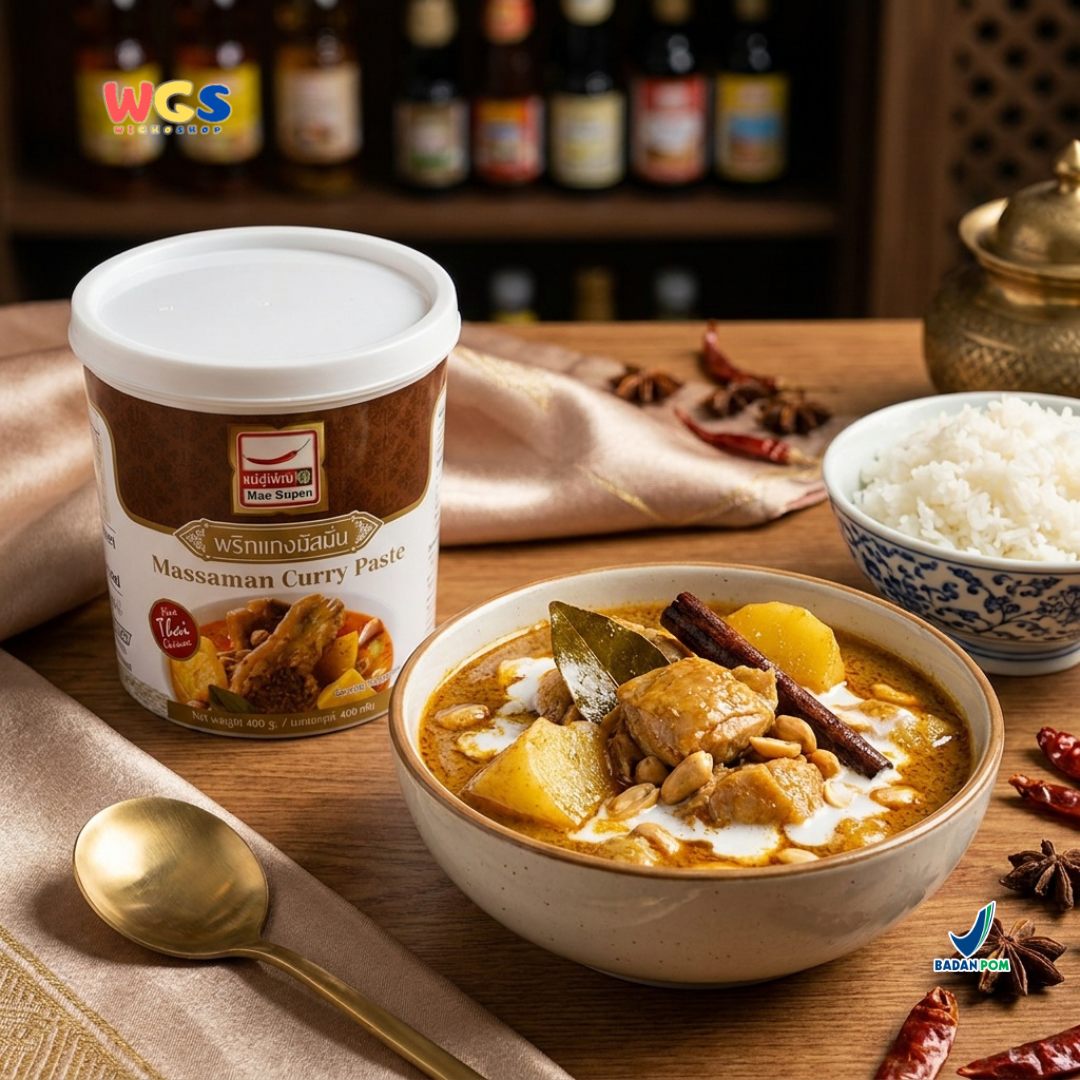Mae Supen Massaman Curry Paste 400g - Authentic Thai Massaman Curry Paste