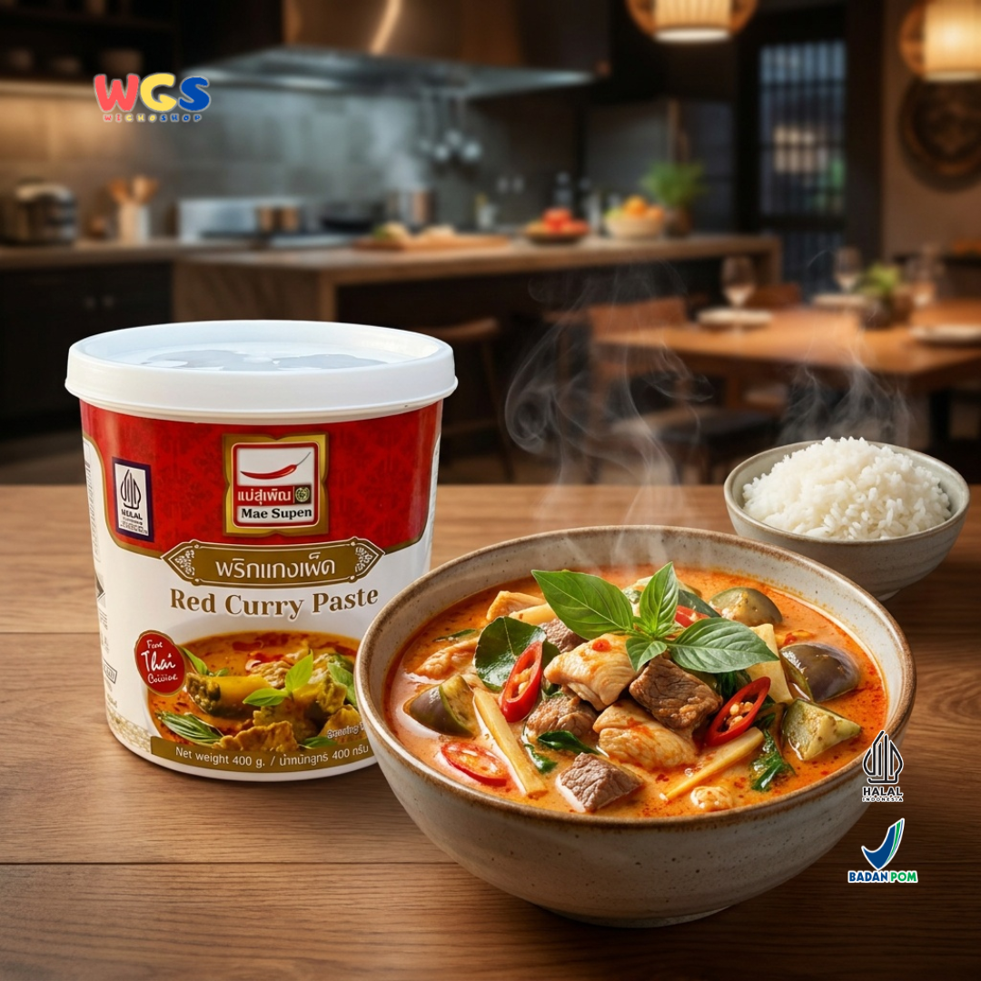 Mae Supen Red Curry Paste 400g - Authentic Thai Red Curry Paste
