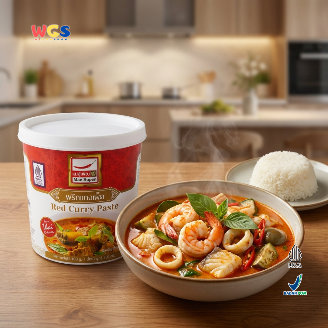 Mae Supen Red Curry Paste 400g - Authentic Thai Red Curry Paste