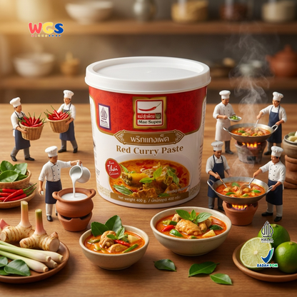 Mae Supen Red Curry Paste 400g - Authentic Thai Red Curry Paste