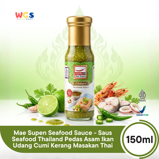 Mae Supen Seafood Sauce 150ml (180g) - Saus Seafood Thailand Pedas Asam Ikan Udang Cumi Kerang Masakan Thai