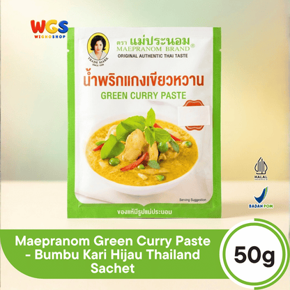 Maepranom Green Curry Paste 50g - Bumbu Kari Hijau Thailand Sachet