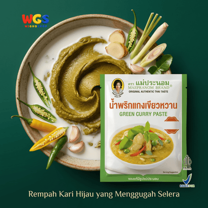 Maepranom Green Curry Paste 50g - Bumbu Kari Hijau Thailand Sachet