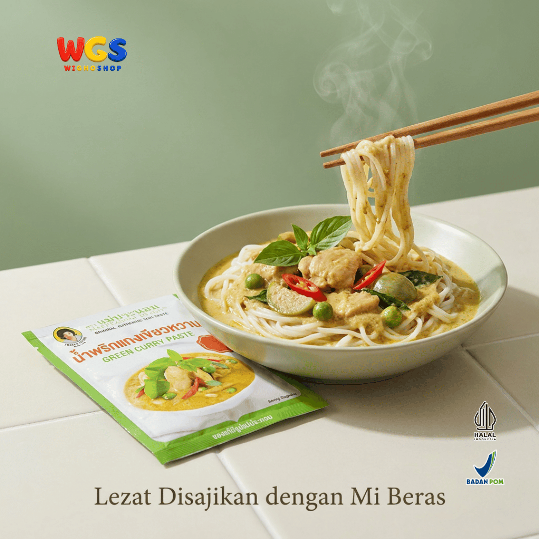 Maepranom Green Curry Paste 50g - Bumbu Kari Hijau Thailand Sachet