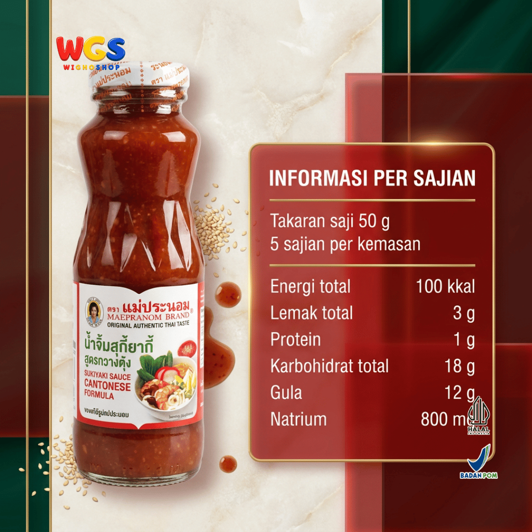 Maepranom Saus Sukiyaki Cantonese Formula 250g - Saus Suki Thailand