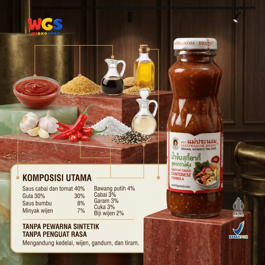 Maepranom Saus Sukiyaki Cantonese Formula 250g - Saus Suki Thailand
