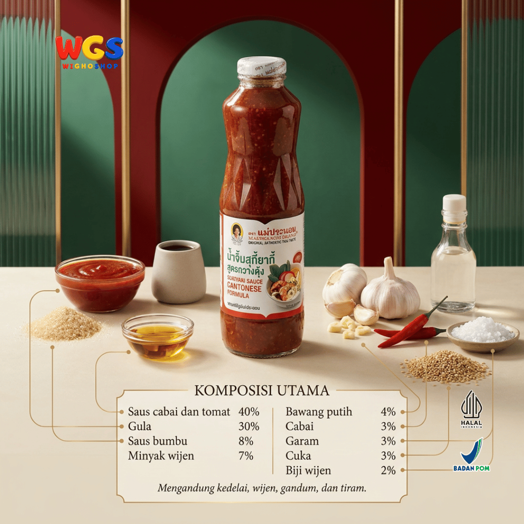 Maepranom Saus Sukiyaki Cantonese Formula 900g - Saus Suki Thailand