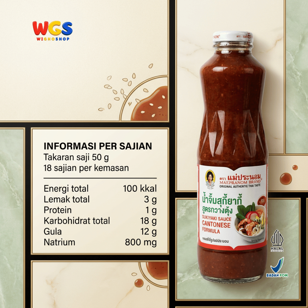 Maepranom Saus Sukiyaki Cantonese Formula 900g - Saus Suki Thailand