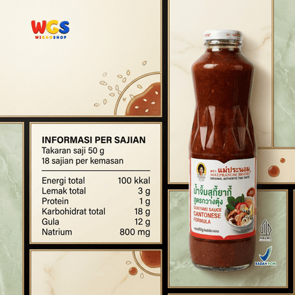 Maepranom Saus Sukiyaki Cantonese Formula 900g - Saus Suki Thailand