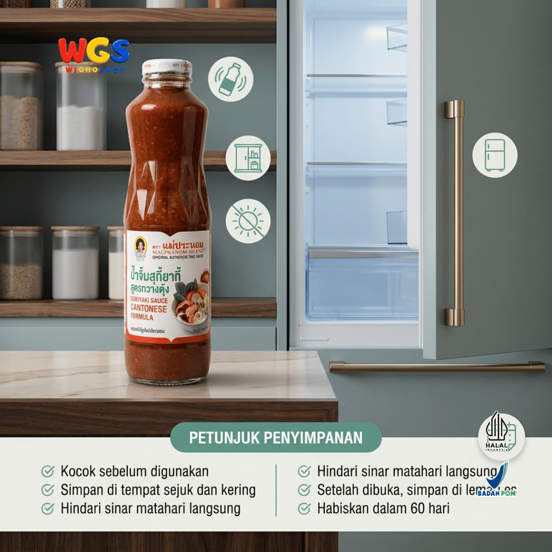 Maepranom Saus Sukiyaki Cantonese Formula 900g - Saus Suki Thailand