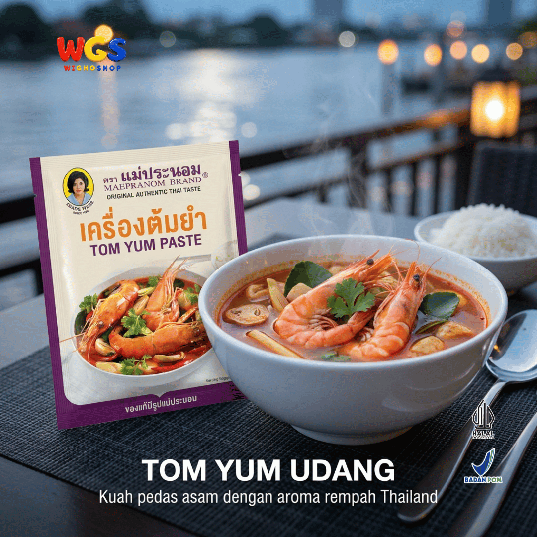 Maepranom Tom Yum Paste 50g - Bumbu Tomyam Thailand Sachet untuk Sup