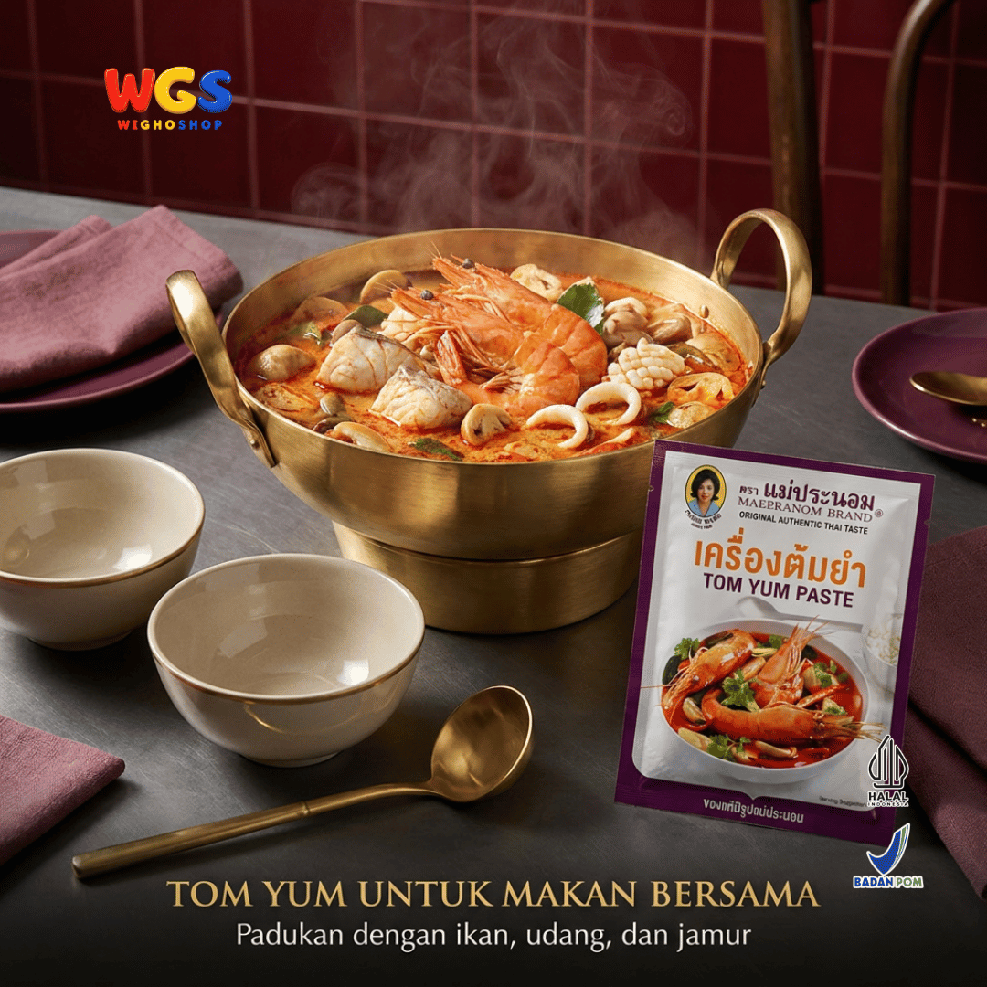 Maepranom Tom Yum Paste 50g - Bumbu Tomyam Thailand Sachet untuk Sup