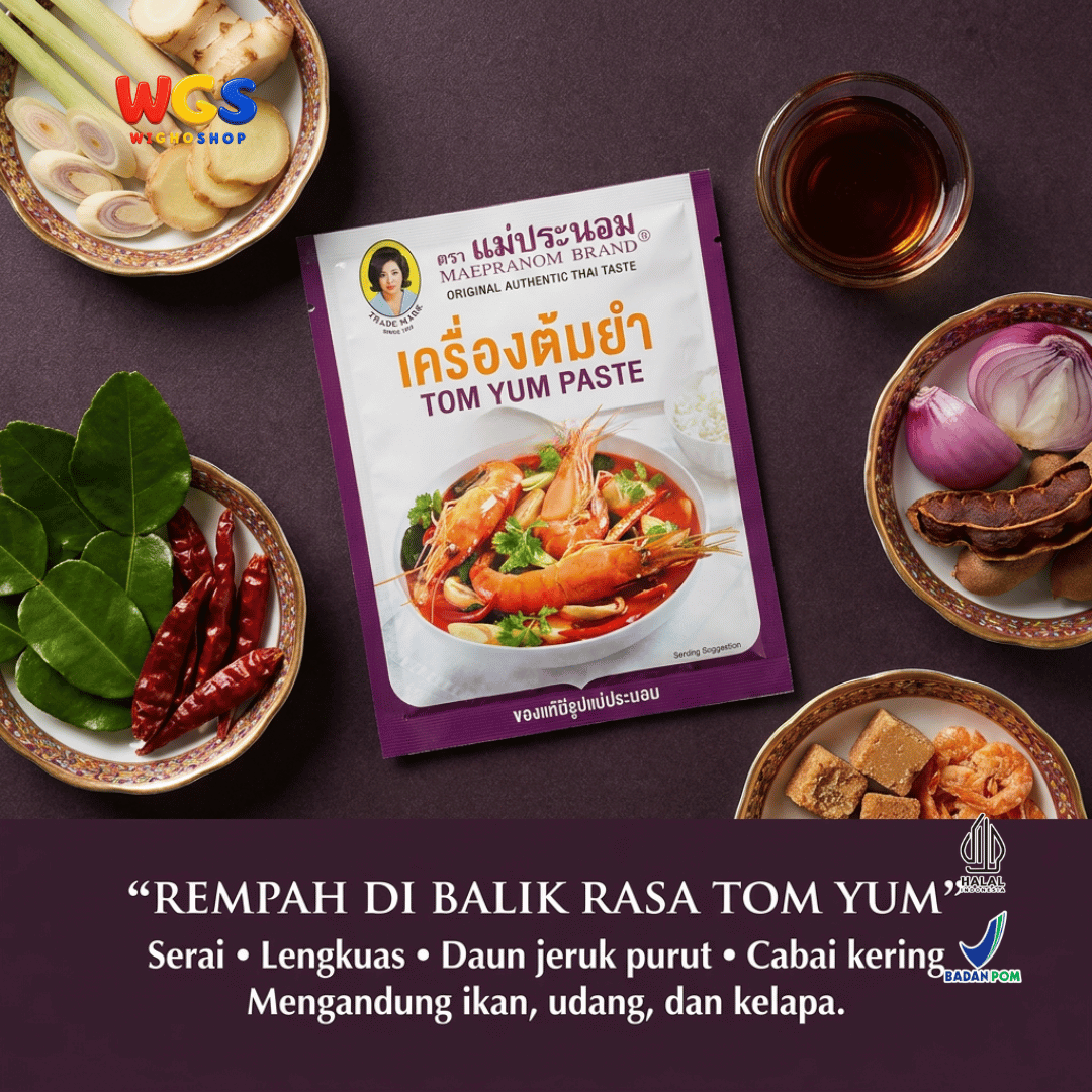 Maepranom Tom Yum Paste 50g - Bumbu Tomyam Thailand Sachet untuk Sup