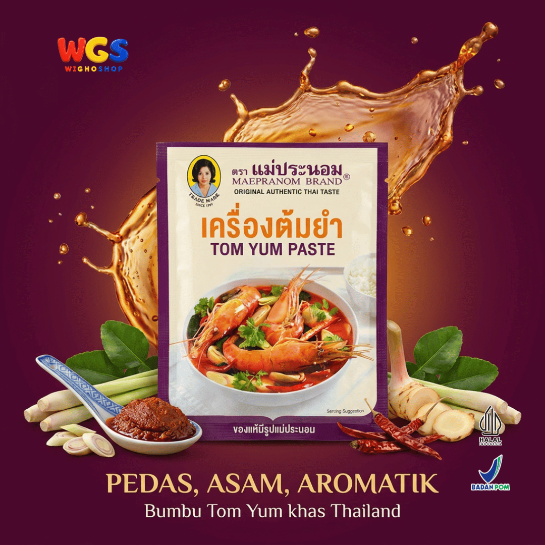 Maepranom Tom Yum Paste 50g - Bumbu Tomyam Thailand Sachet untuk Sup