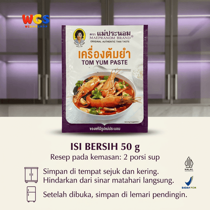 Maepranom Tom Yum Paste 50g - Bumbu Tomyam Thailand Sachet untuk Sup