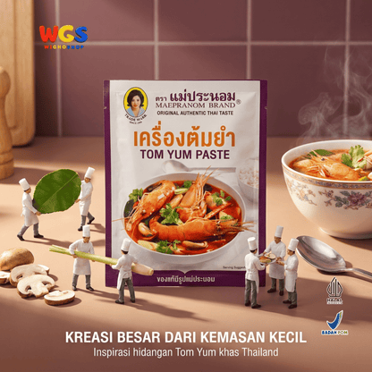 Maepranom Tom Yum Paste 50g - Bumbu Tomyam Thailand Sachet untuk Sup