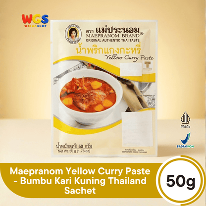 Maepranom Yellow Curry Paste 50g - Bumbu Kari Kuning Thailand Sachet