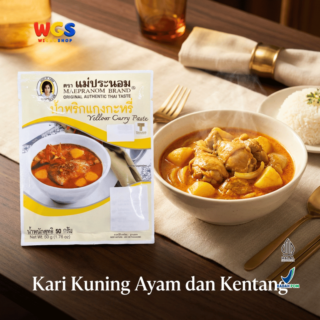 Maepranom Yellow Curry Paste 50g - Bumbu Kari Kuning Thailand Sachet