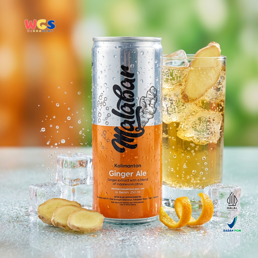 Malabar Kalimantan Ginger Ale 250ml - Minuman Soda Jahe Berkarbonasi Mixer Mocktail Sirup Lemon