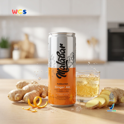 Malabar Kalimantan Ginger Ale 250ml - Minuman Soda Jahe Berkarbonasi Mixer Mocktail Sirup Lemon
