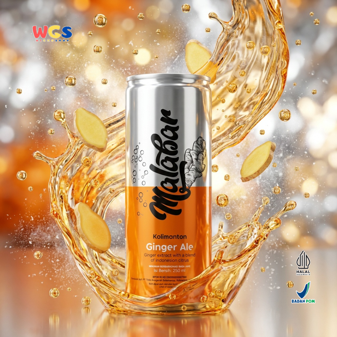 Malabar Kalimantan Ginger Ale 250ml - Minuman Soda Jahe Berkarbonasi Mixer Mocktail Sirup Lemon