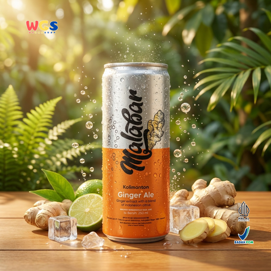 Malabar Kalimantan Ginger Ale 250ml - Minuman Soda Jahe Berkarbonasi Mixer Mocktail Sirup Lemon