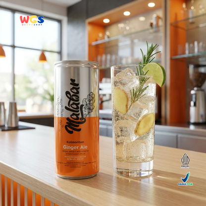 Malabar Kalimantan Ginger Ale 250ml - Minuman Soda Jahe Berkarbonasi Mixer Mocktail Sirup Lemon