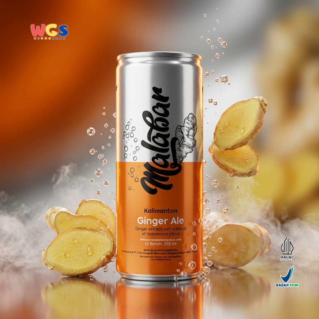 Malabar Kalimantan Ginger Ale 250ml - Minuman Soda Jahe Berkarbonasi Mixer Mocktail Sirup Lemon