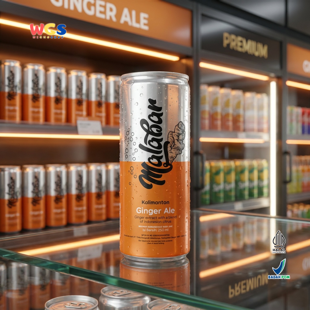 Malabar Kalimantan Ginger Ale 250ml - Minuman Soda Jahe Berkarbonasi Mixer Mocktail Sirup Lemon