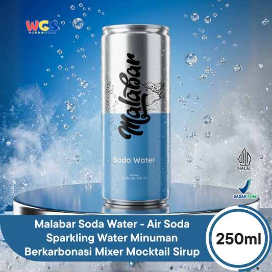 Malabar Soda Water 250ml - Air Soda Sparkling Water Minuman Berkarbonasi Mixer Mocktail Sirup