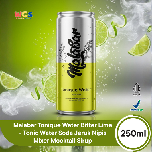 Malabar Tonique Water Bitter Lime 250ml - Tonic Water Soda Jeruk Nipis Mixer Mocktail Sirup