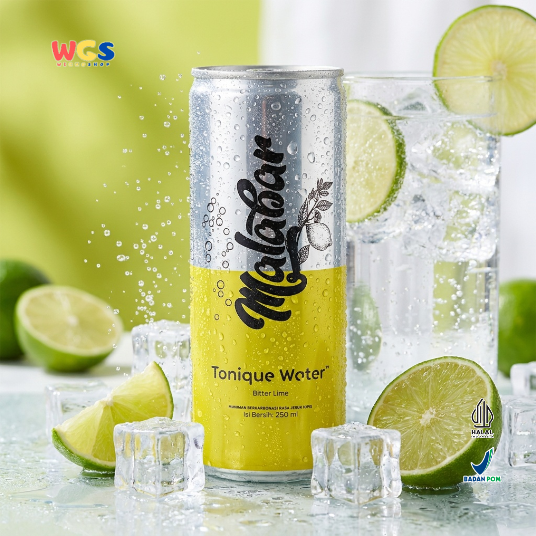 Malabar Tonique Water Bitter Lime 250ml - Tonic Water Soda Jeruk Nipis Mixer Mocktail Sirup