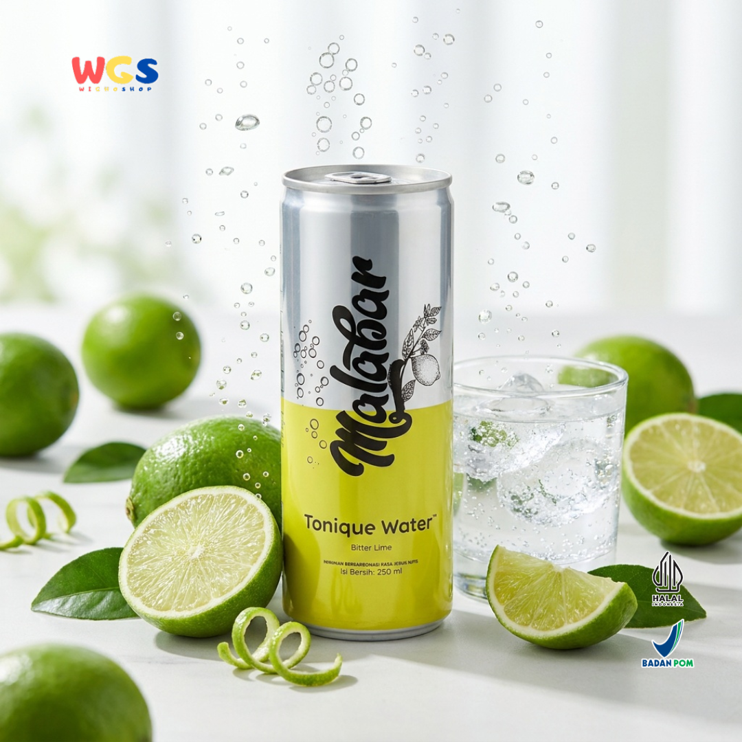 Malabar Tonique Water Bitter Lime 250ml - Tonic Water Soda Jeruk Nipis Mixer Mocktail Sirup