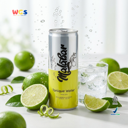 Malabar Tonique Water Bitter Lime 250ml - Tonic Water Soda Jeruk Nipis Mixer Mocktail Sirup