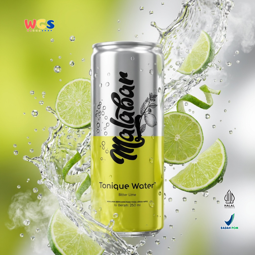 Malabar Tonique Water Bitter Lime 250ml - Tonic Water Soda Jeruk Nipis Mixer Mocktail Sirup
