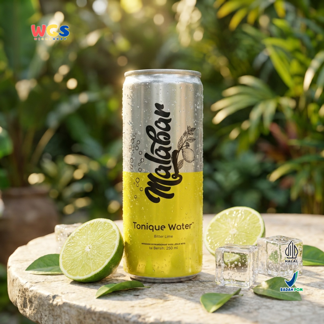 Malabar Tonique Water Bitter Lime 250ml - Tonic Water Soda Jeruk Nipis Mixer Mocktail Sirup