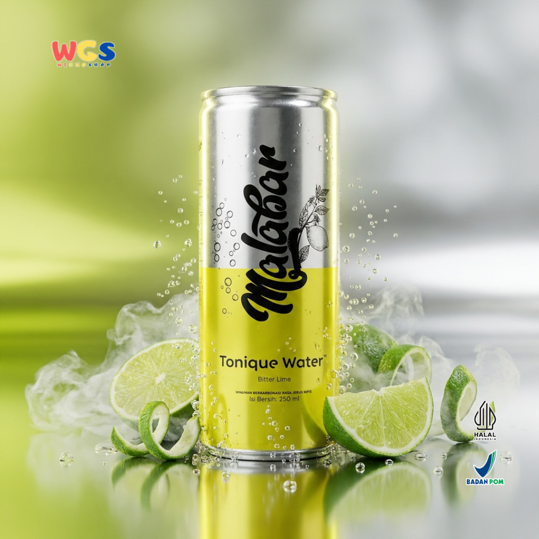 Malabar Tonique Water Bitter Lime 250ml - Tonic Water Soda Jeruk Nipis Mixer Mocktail Sirup