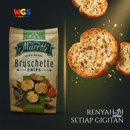 Maretti Bruschette Chips Mediterranean Vegetables 70g - Snack Roti Kering Panggang