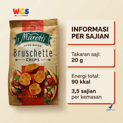 Maretti Bruschette Chips Pizza 70g - Snack Roti Kering Panggang Rasa Pizza