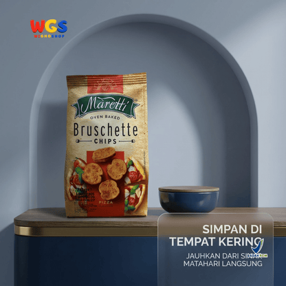 Maretti Bruschette Chips Pizza 70g - Snack Roti Kering Panggang Rasa Pizza