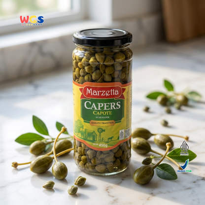 Marzetta Capers Capote 450g - Acar Kaper Premium untuk Salad, Pasta, Saus & Masakan Eropa